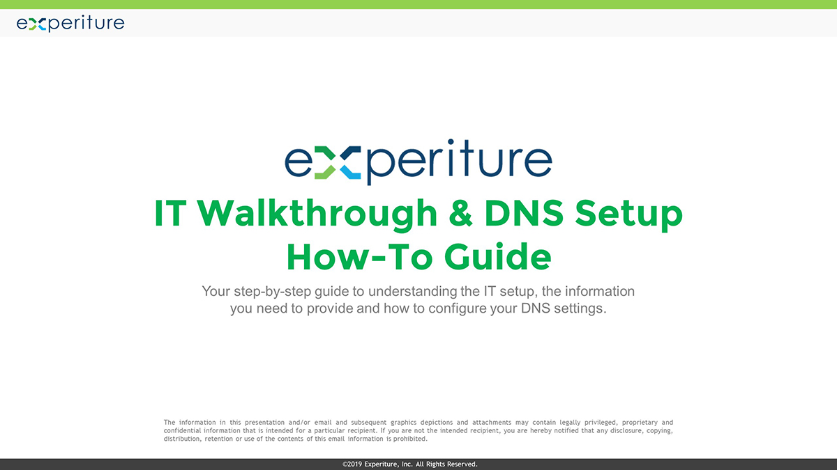 IT Setup DNS Configuration – Welcome